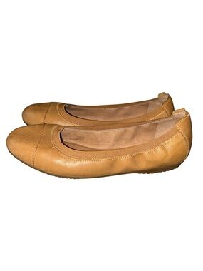 Josef Seibel pippa Womens Leather Ballet Flats Size 41 Tan brown cognac Casual